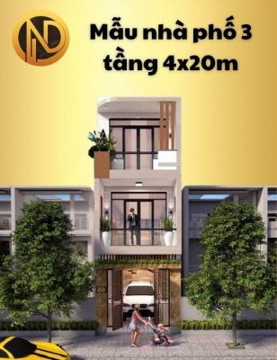 mẫu nhà phố 3 tầng 4x20m