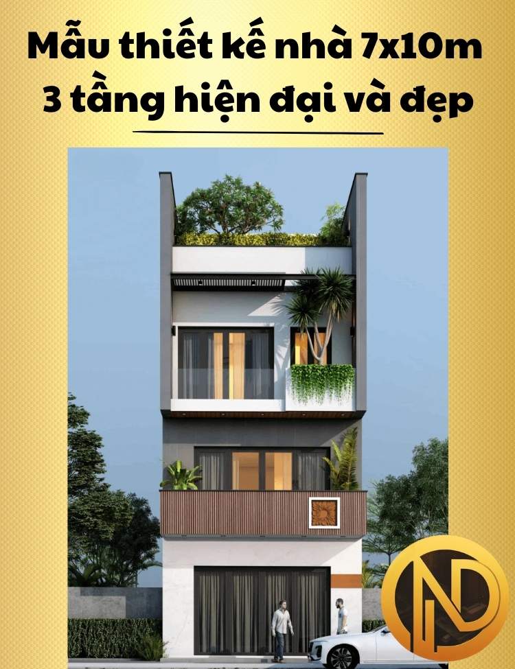 Mẫu nhà phố 3 tầng 7x10m 3 hiện đại và đẹp