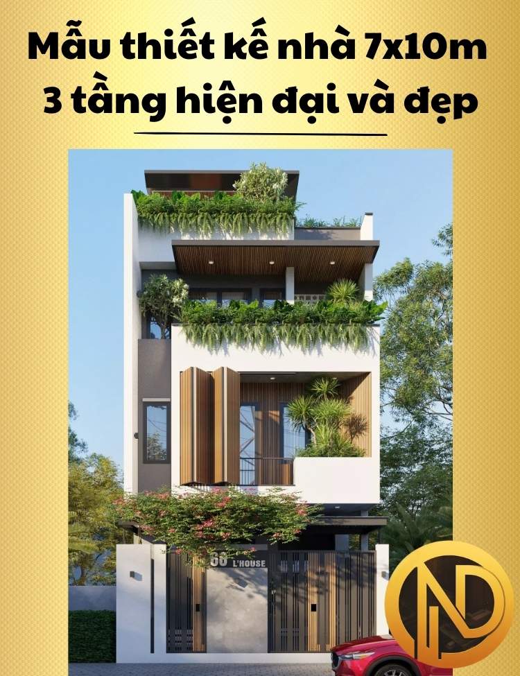 Mẫu nhà phố 3 tầng 7x10m 3 hiện đại và đẹp