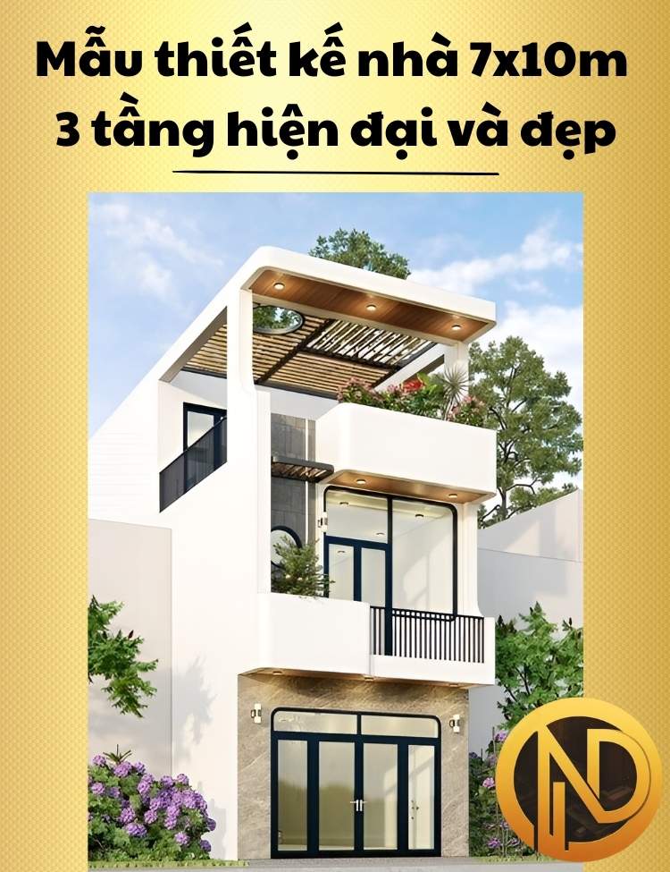 Mẫu nhà phố 3 tầng 7x10m 3 hiện đại và đẹp