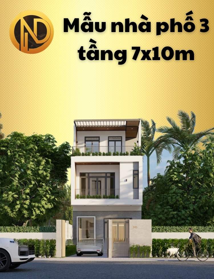 mẫu nhà phố 3 tầng 7x10m