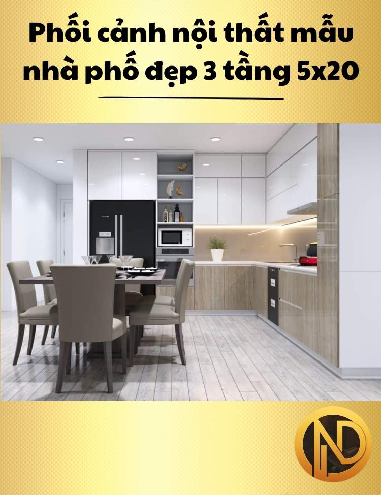 mẫu nhà phố đẹp 3 tầng 5x20 