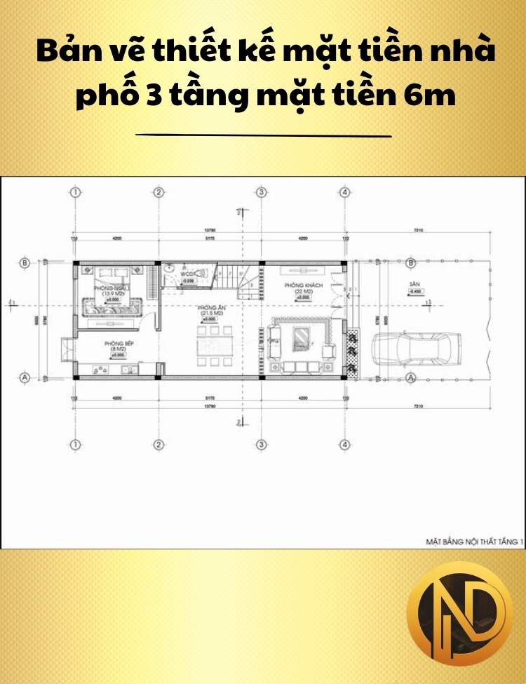 mẫu nhà phố mặt tiền 6m 3 tầng hiện đại