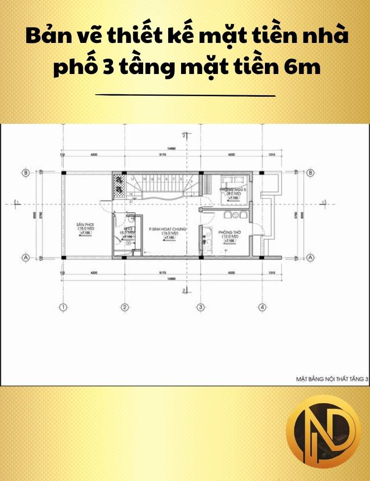 mẫu nhà phố mặt tiền 6m 3 tầng hiện đại