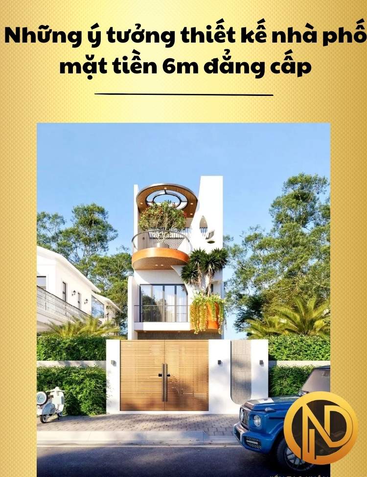 mẫu nhà phố mặt tiền 6m 3 tầng hiện đại