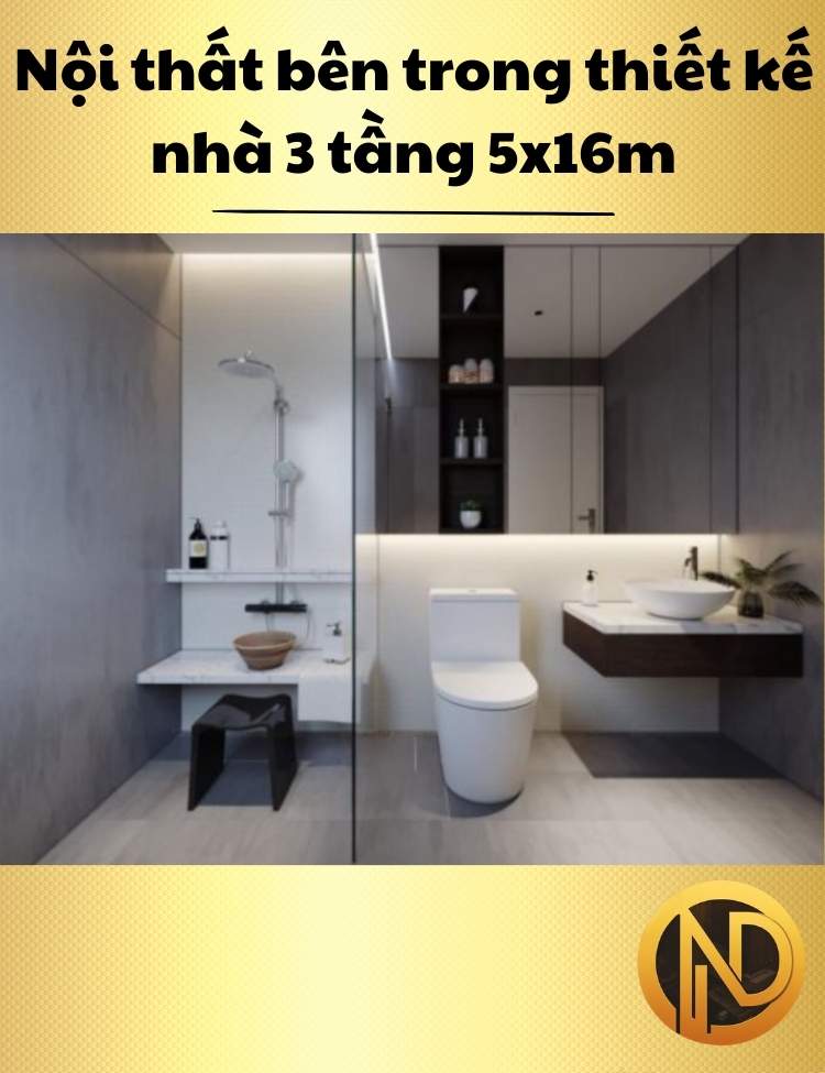 mẫu thiết kế nhà 3 tầng 5x16m