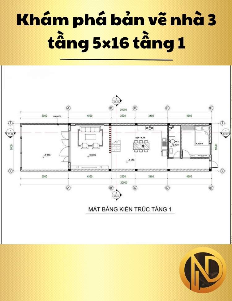 mẫu thiết kế nhà 3 tầng 5x16m