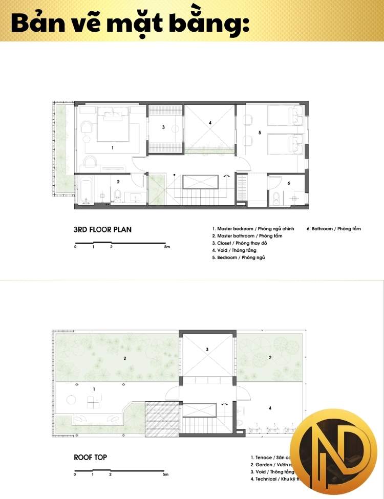 Mẫu thiết kế nhà 3 tầng 6x13m có sân thượng rộng thoáng