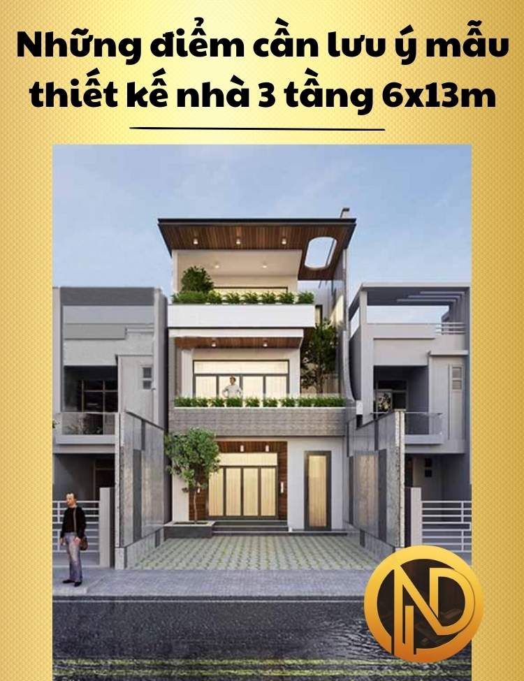 mẫu thiết kế nhà 3 tầng 6x13m