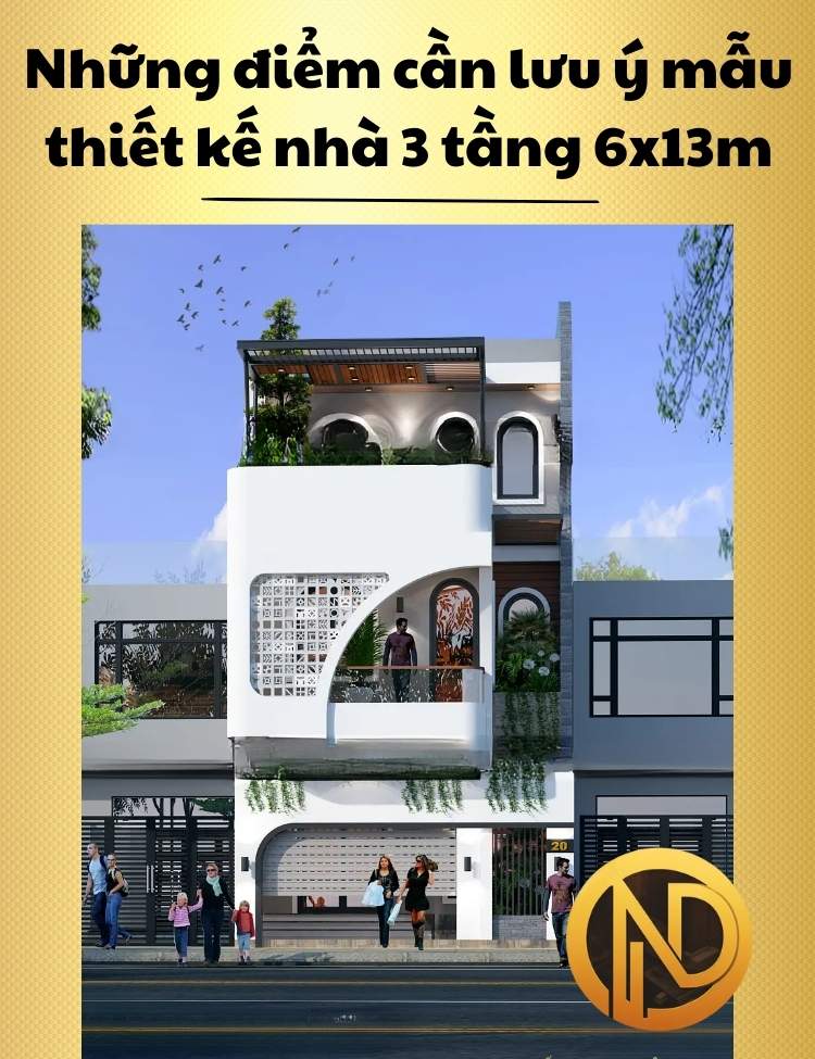 mẫu thiết kế nhà 3 tầng 6x13m