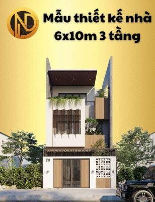 mẫu thiết kế nhà 6x10m 3 tầng