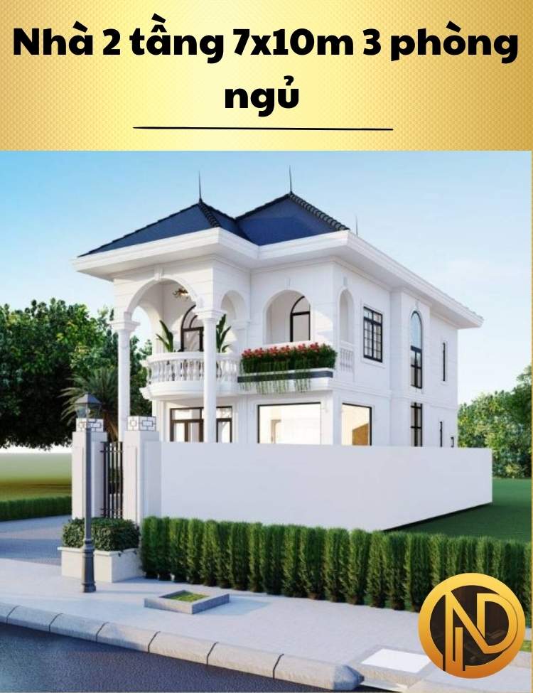 Nhà 2 tầng 7x10m 3 phòng ngủ