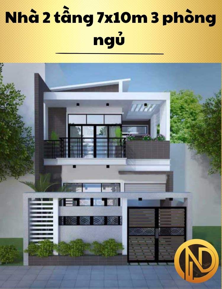 Nhà 2 tầng 7x10m 3 phòng ngủ