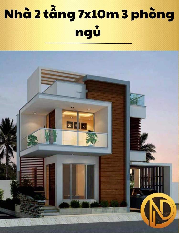 Nhà 2 tầng 7x10m 3 phòng ngủ