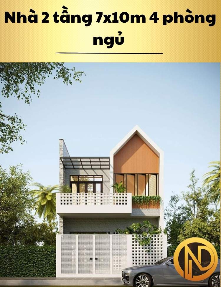 Nhà 2 tầng 7x10m 4 phòng ngủ 