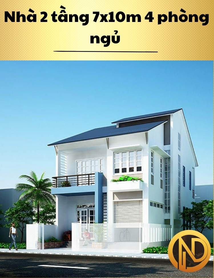 Nhà 2 tầng 7x10m 4 phòng ngủ 