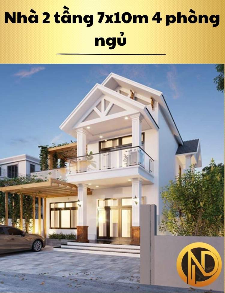 Nhà 2 tầng 7x10m 4 phòng ngủ 