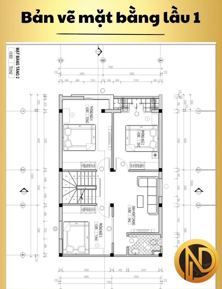 nhà 2 tầng 7x10m