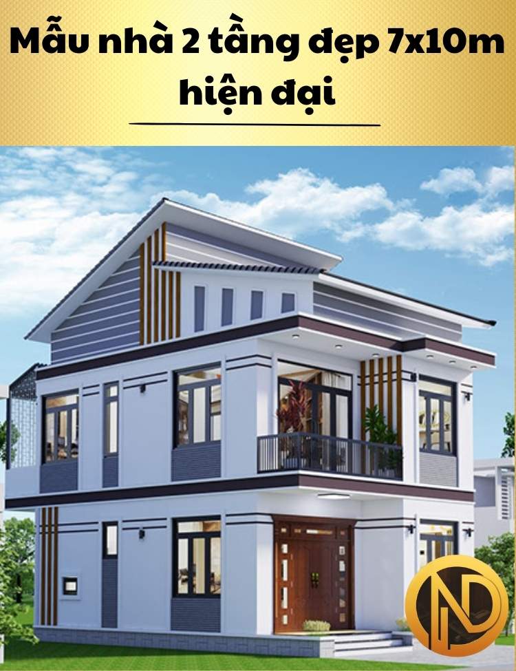 Mẫu nhà 2 tầng đẹp 7x10m hiện đại