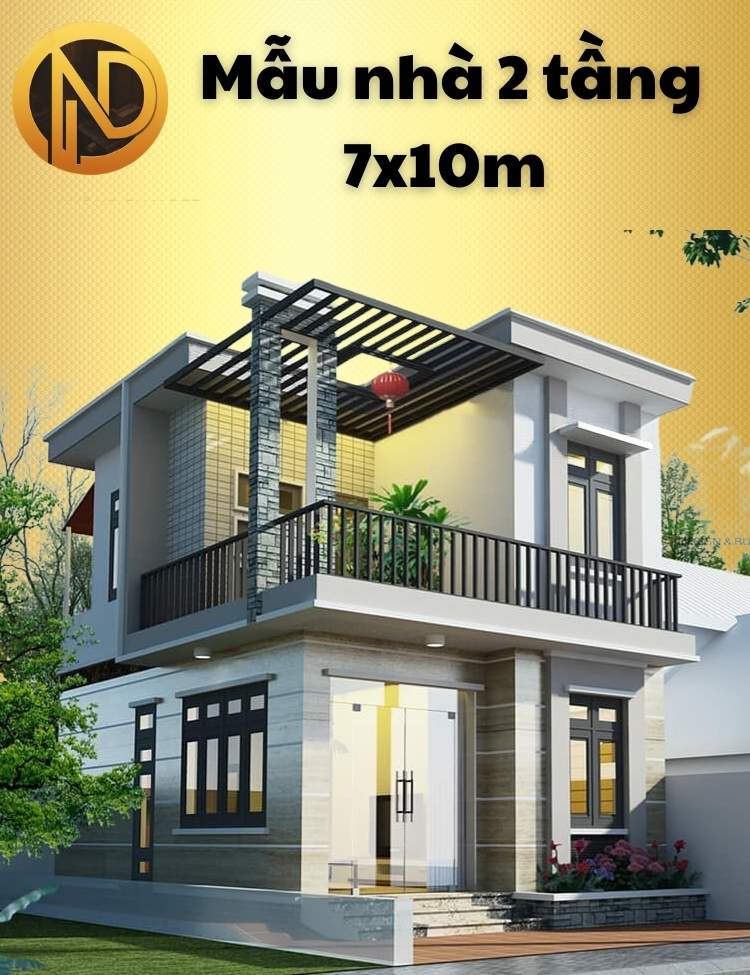 nhà 2 tầng 7x10m