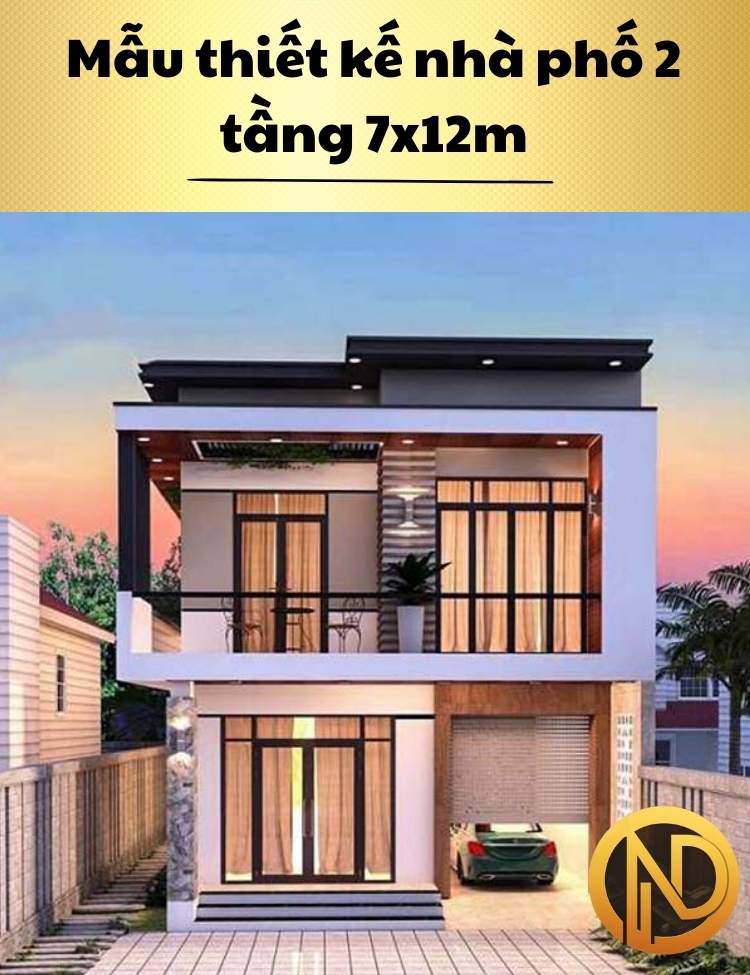 Mẫu thiết kế nhà phố 2 tầng 7x12m