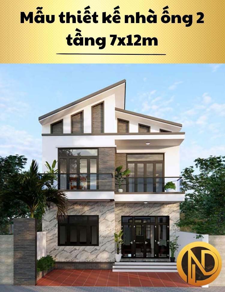 Mẫu thiết kế nhà ống 2 tầng 7x12m