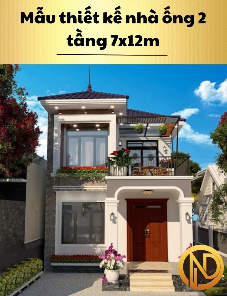 Mẫu thiết kế nhà ống 2 tầng 7x12m