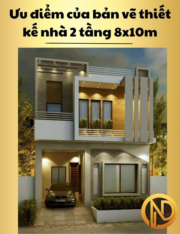 nhà 2 tầng 8x10m