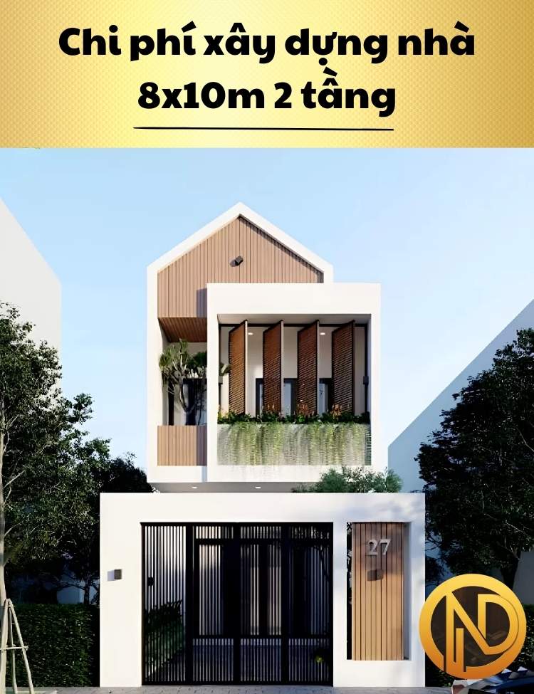 nhà 2 tầng 8x10m