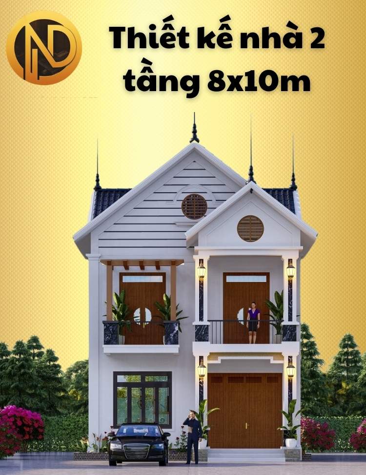 nhà 2 tầng 8x10m