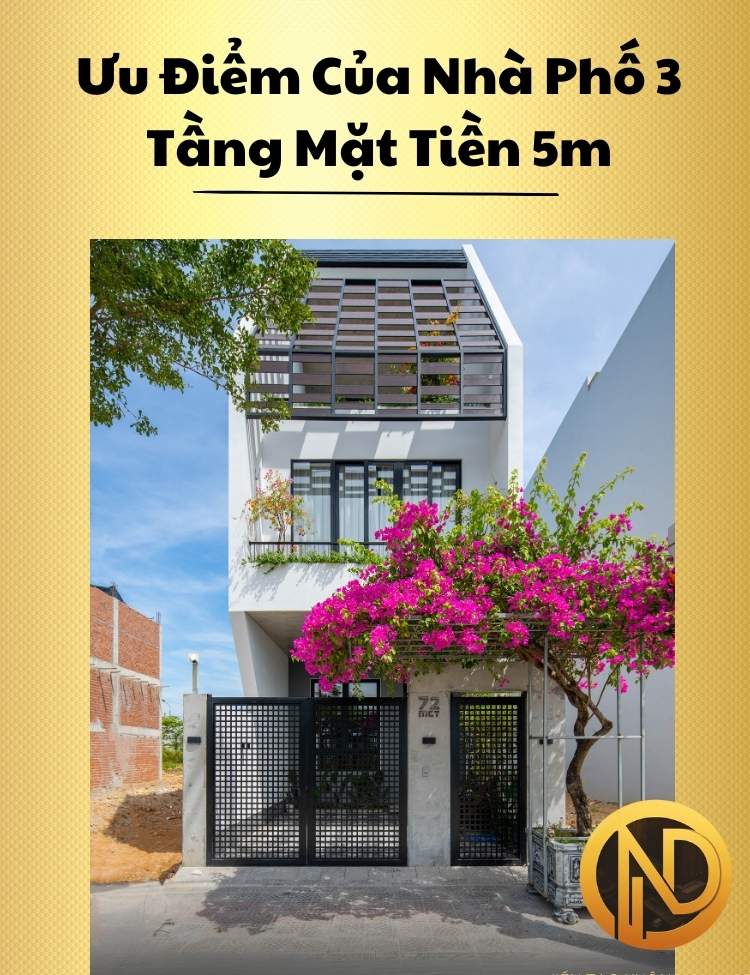 nhà phố 3 tầng mặt tiền 5m 