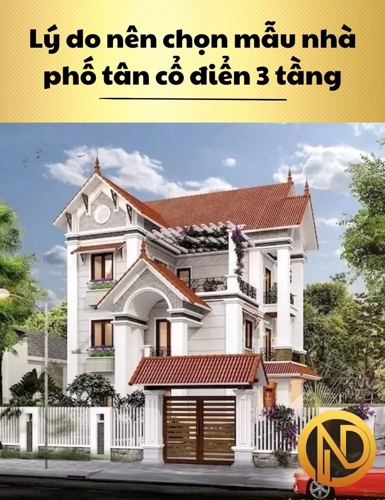 nhà phố tân cổ điển 3 tầng