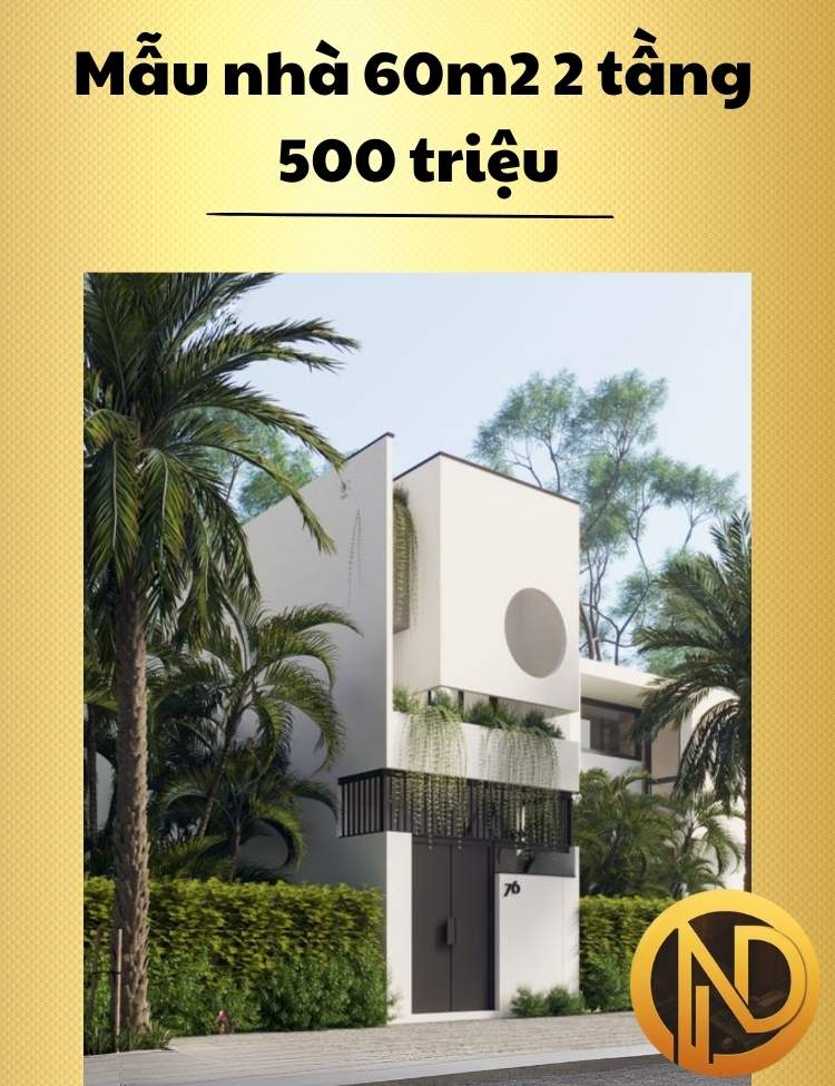 Mẫu nhà 60m2 2 tầng 500 triệu