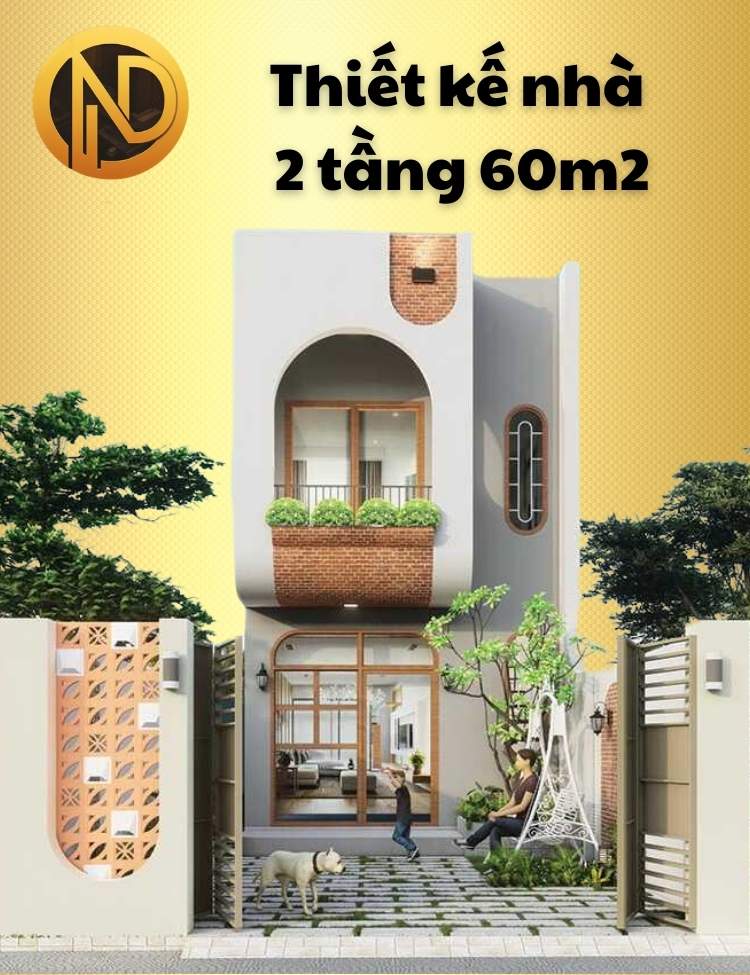 thiết kế nhà 2 tầng 60m2