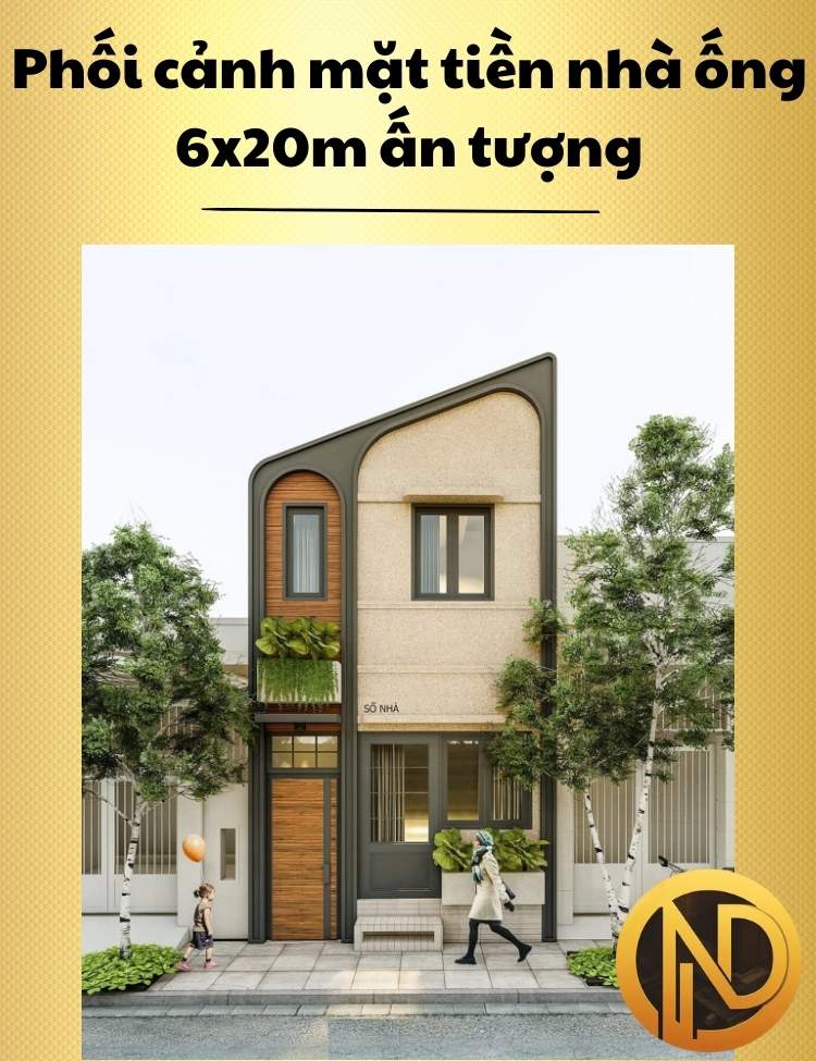 thiết kế nhà 2 tầng 6x20m