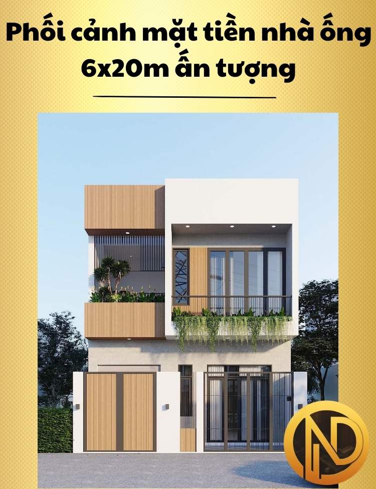 thiết kế nhà 2 tầng 6x20m