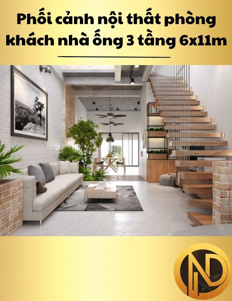 thiết kế nhà 3 tầng 6x11m