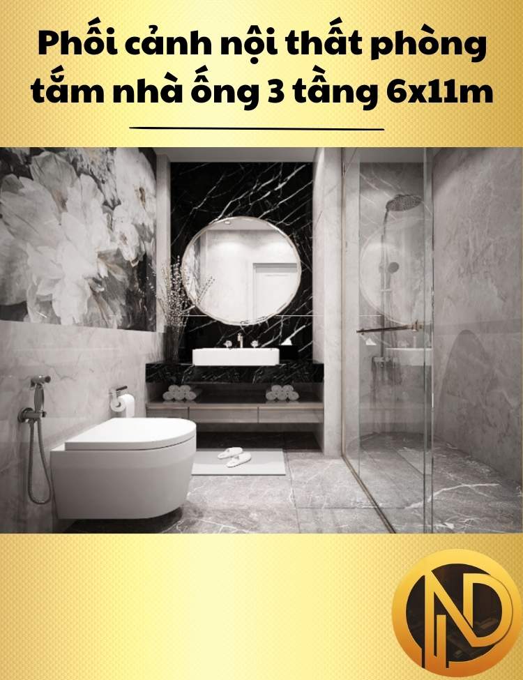 thiết kế nhà 3 tầng 6x11m