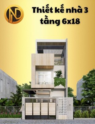 thiết kế nhà 3 tầng 6x18