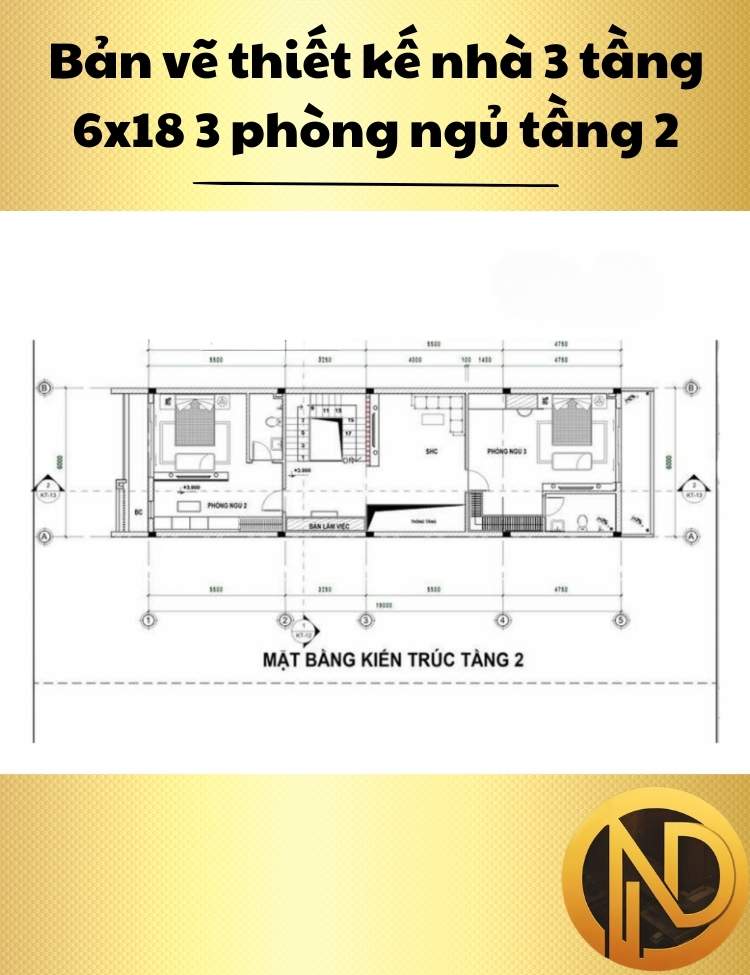 thiết kế nhà 3 tầng 6x18