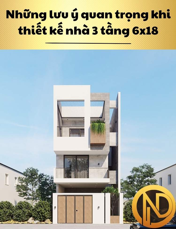 thiết kế nhà 3 tầng 6x18