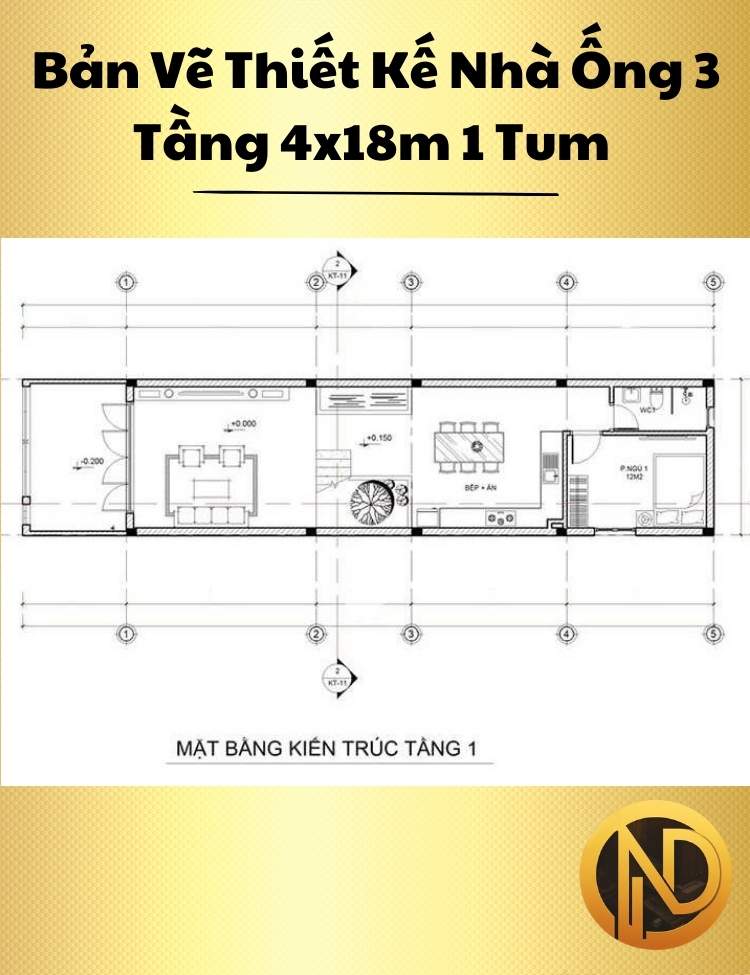 Mẫu Thiết Kế Nhà Ống 3 Tầng 4x18m 1 Tum Hiện Đại Tinh Tế