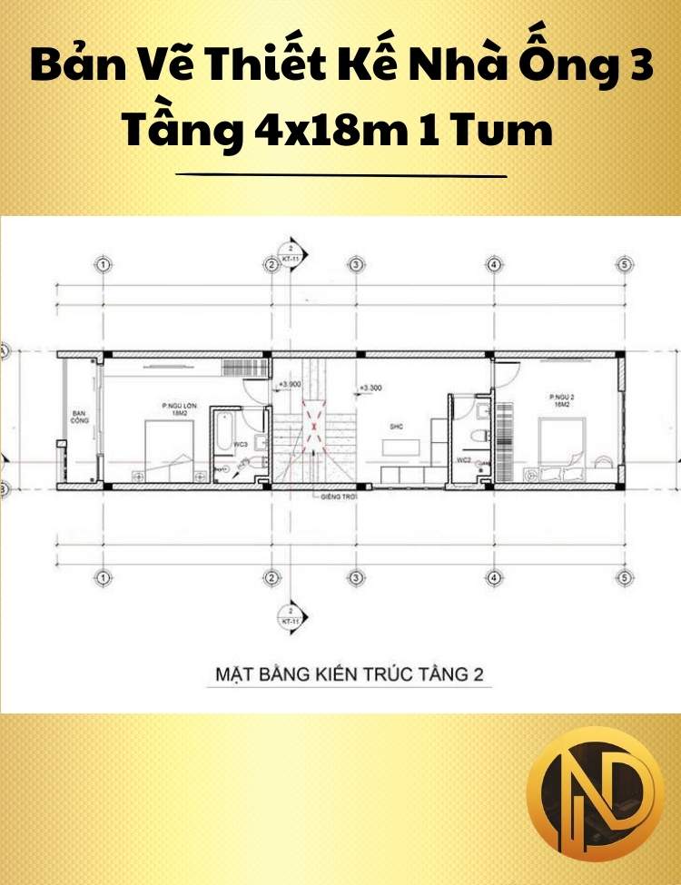 Mẫu Thiết Kế Nhà Ống 3 Tầng 4x18m 1 Tum Hiện Đại Tinh Tế