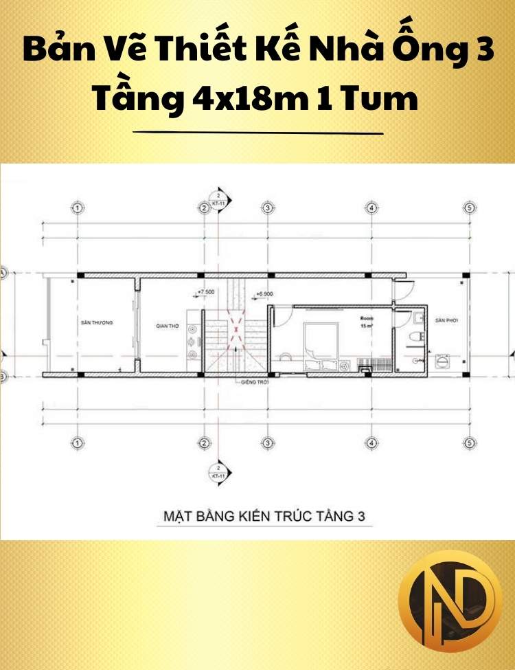 Mẫu Thiết Kế Nhà Ống 3 Tầng 4x18m 1 Tum Hiện Đại Tinh Tế