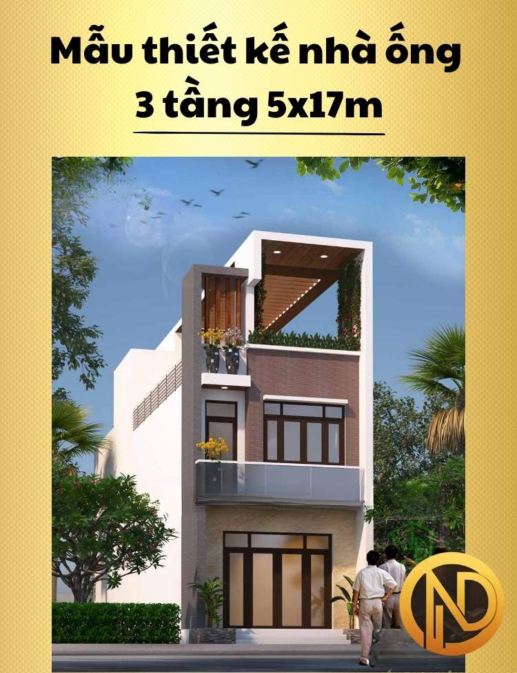 Mẫu Thiết Kế Nhà Ống 3 Tầng 5x17m