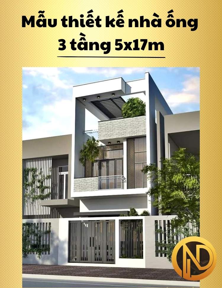 Mẫu Thiết Kế Nhà Ống 3 Tầng 5x17m