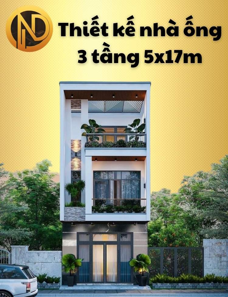 thiết kế nhà ống 3 tầng 5x17m