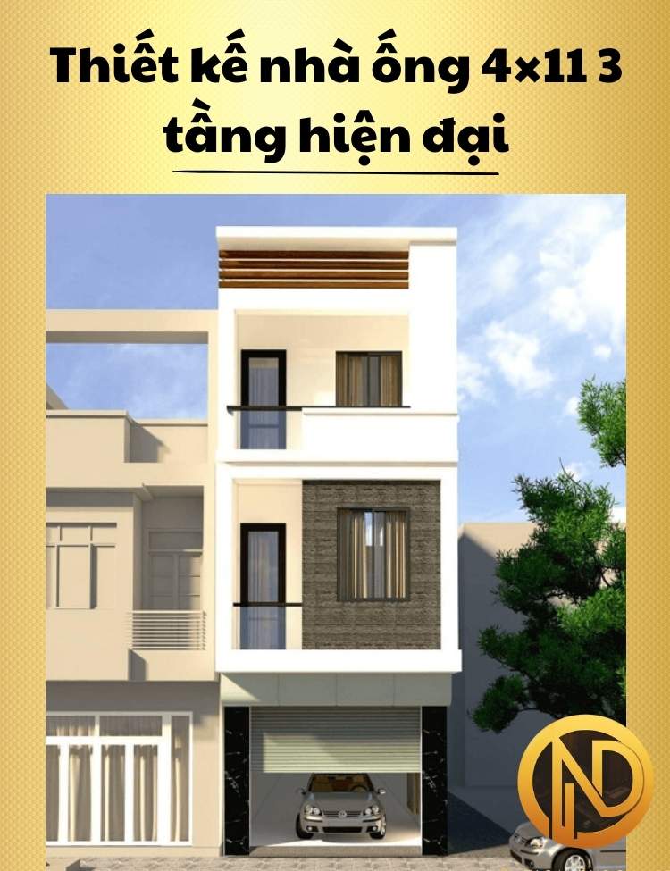 thiết kế nhà ống 4x11 3 tầng