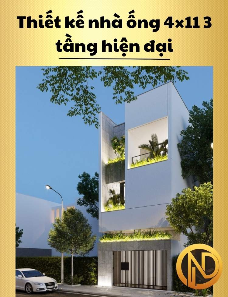 thiết kế nhà ống 4x11 3 tầng