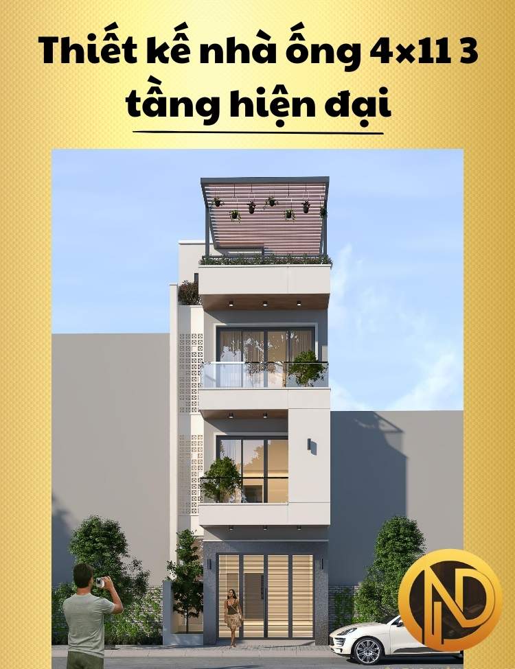 thiết kế nhà ống 4x11 3 tầng